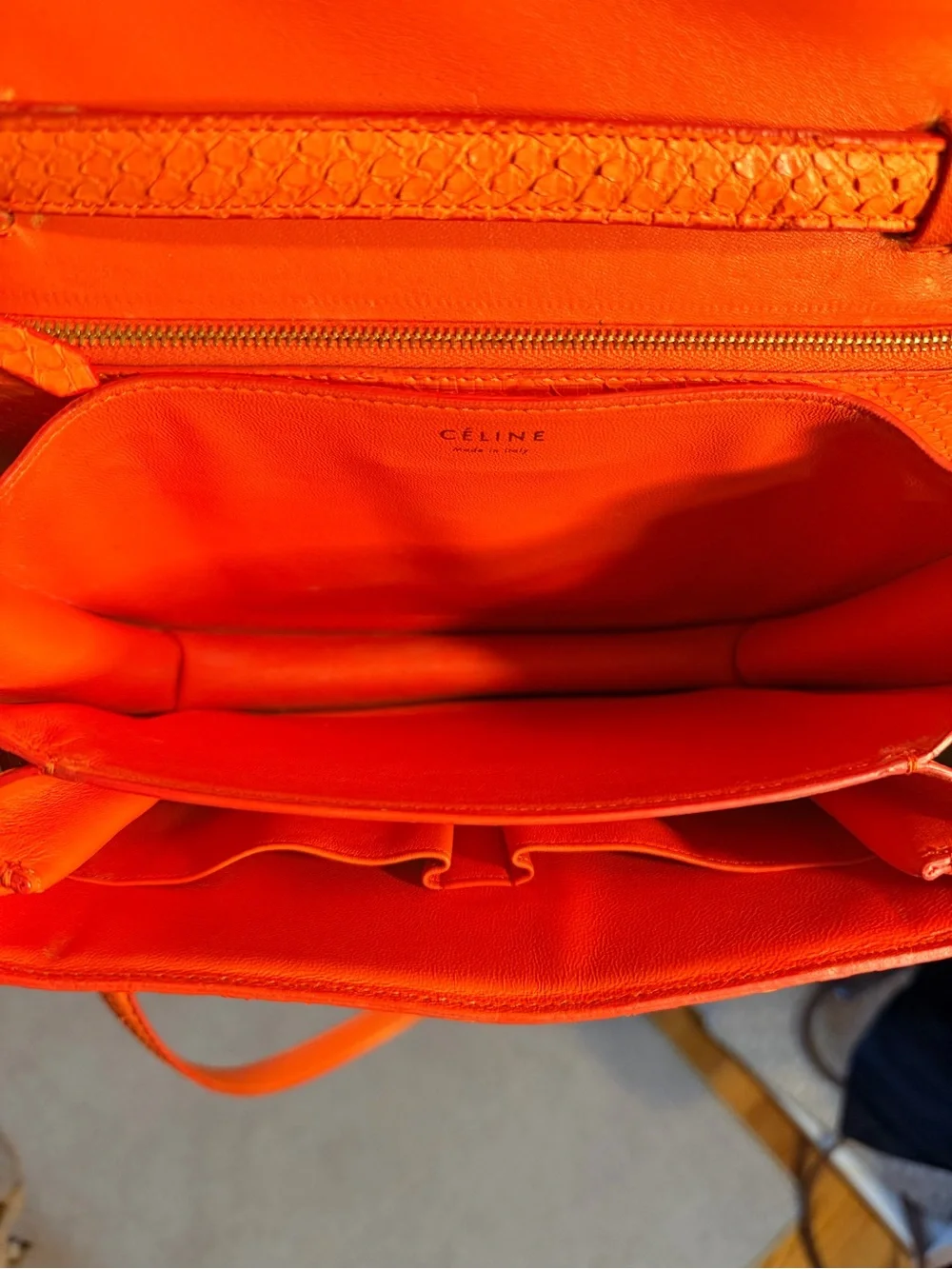 Celine Classic Python Snakeskin Orange
